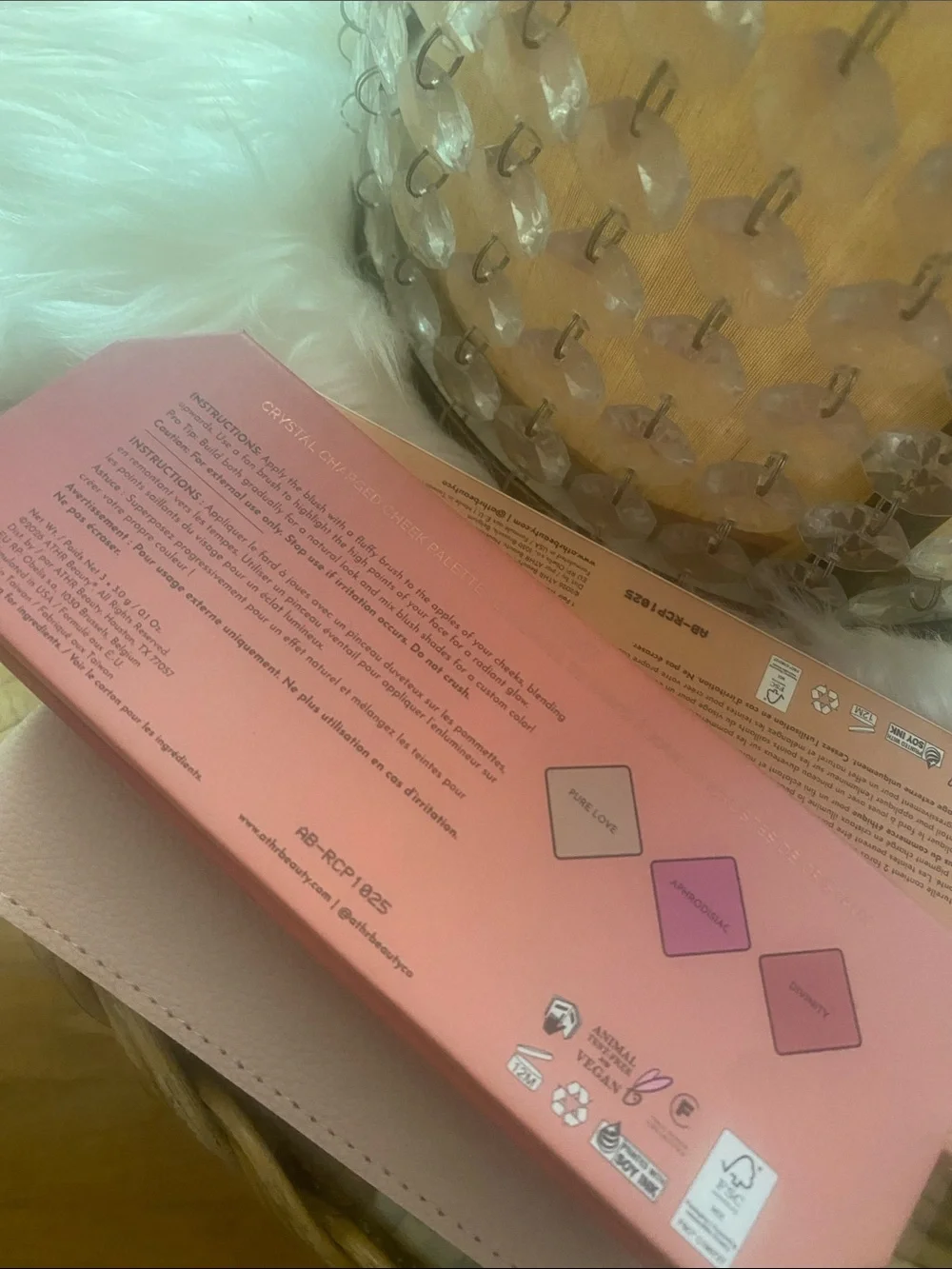 ATHR - Vegan Pink Crystal Cheek & Glow Blush Palette- never used